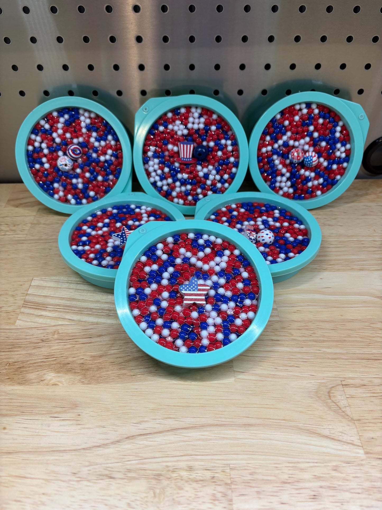 Reuseable Picky Pad - Star-Spangled Pick w/ OVER 300 BEADS, biodegradable, stress relief, fidget toy, picking, great for fine motor skills!